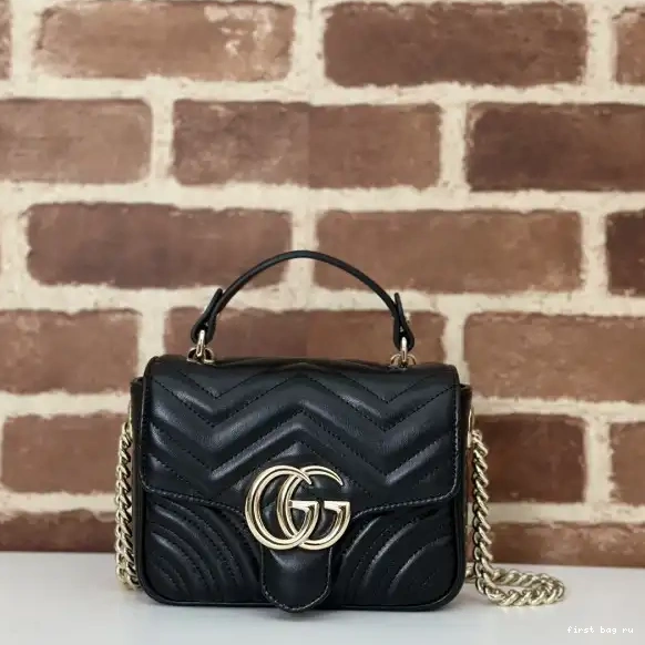 Marmont top GUCCI mini handle bag-17*13*6CM GG 0707